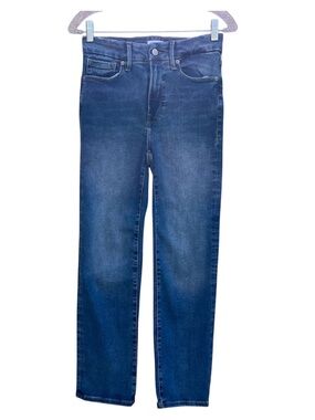 Good American Always Fits Good Legs Straight Medium Wash Denim Womens 00-4 (28)